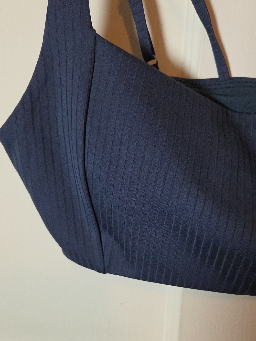 Vuori Inversion Ribbed Square-Neck Sports Bra In Ocean Blue Size Large - Picture 8 of 15